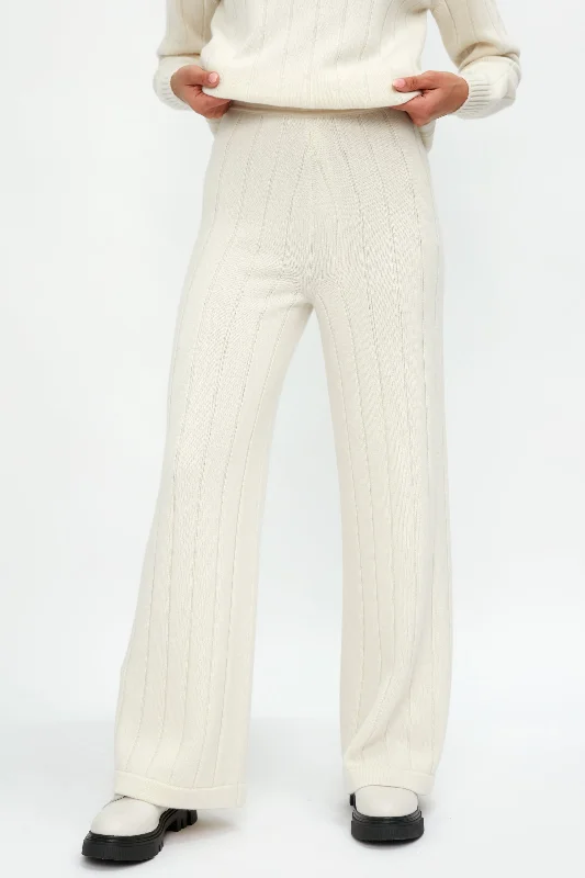 Bottoms with muted print-Cashmere Knit Pant in Burro