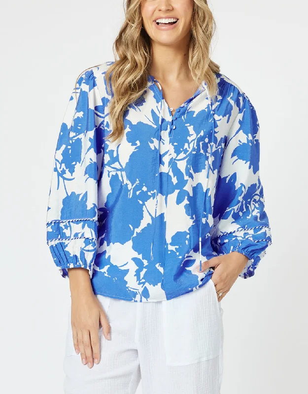 Women's Clothing zebra-Florida Blouse - Blue