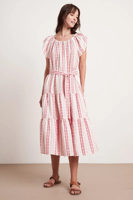 Dresses for evening-TIAN STRIPE JACQUARD MAXI DRESS